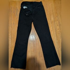 MOTHER The Hustler Ankle Fray Jeans Not Guilty Black 27